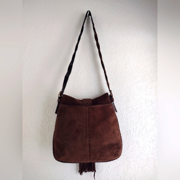 COACH Vintage Rare Brown Suede Fringe Saddlebag Crossbody Nwot 5484 Limited Edit - Picture 11 of 16